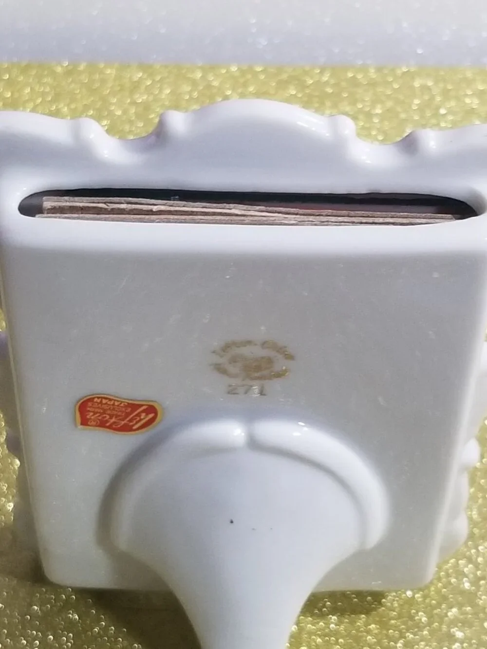 Vintage Lefton China Picture Frame Hand-Painted Porcelain Floral Gold Trim